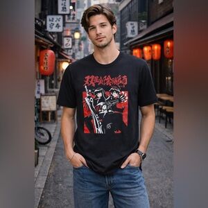 Black Graphic T-Shirt XL Youth